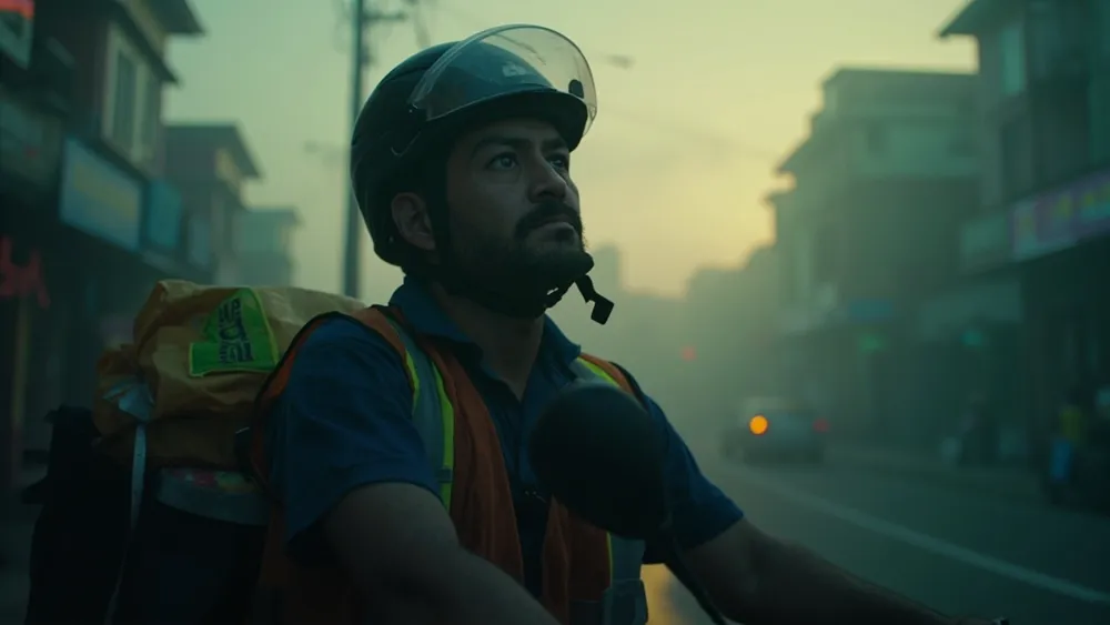 Entregador de comida llora a las 5 a.m. por hacer virales sus esfuerzos