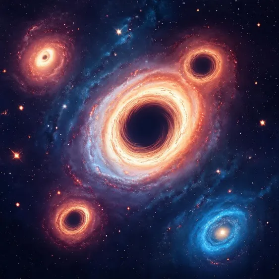 Fusión de agujeros negros y un tercer cuerpo descubierto