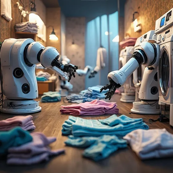 Humanoid robot showcases AI-driven laundry folding skills