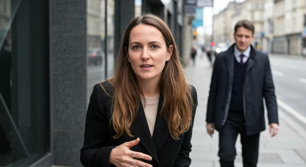 Eine Waage mit Natur- und Geldsymbolen.