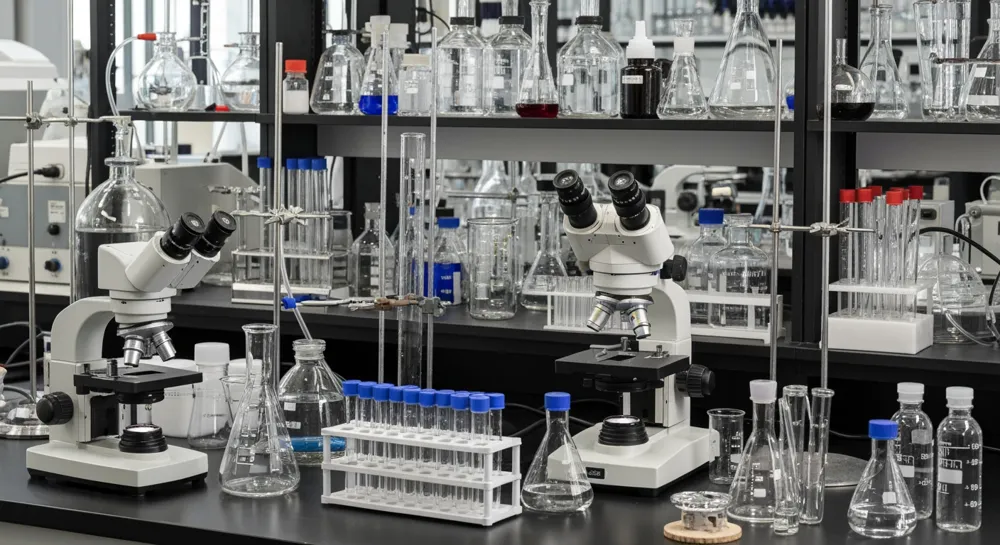 Eine Waage mit Aktien und einer Aktentasche.