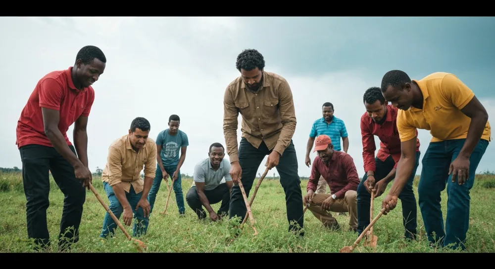 Une échelle équilibrée avec des symboles de croissance et des signes de prudence.