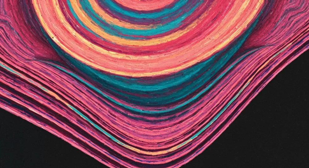 Un tourbillon cosmique représentant la fusion de trous noirs.