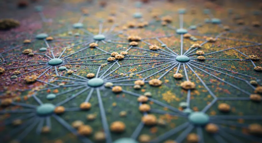 Ein beschädigter Schiffscontainer in einem Hafen mit Rauch.