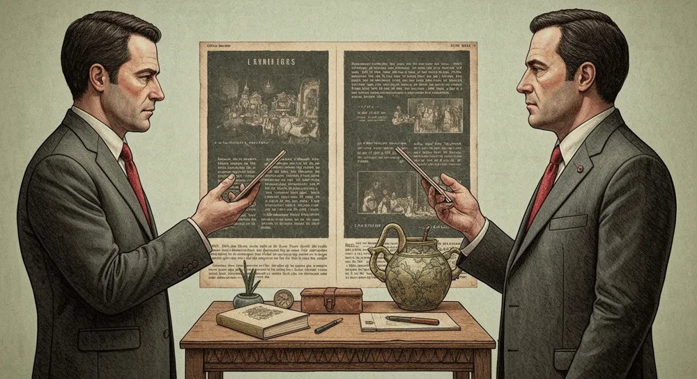 Un baril de pétrole en baisse avec des nuages gris.