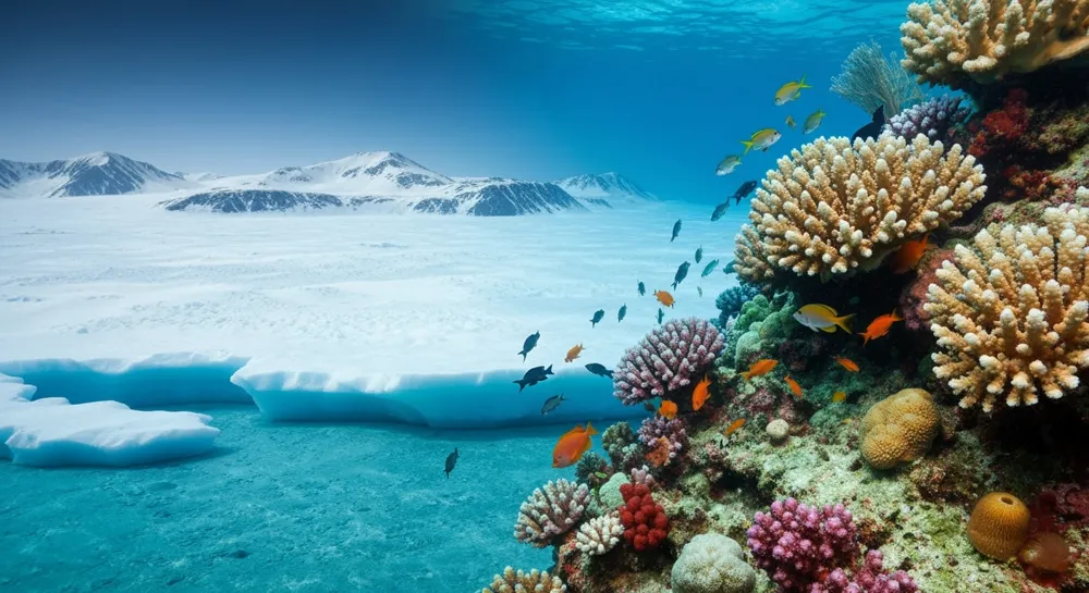 Ein formeller Rahmen mit einem Globus, Büchern und einem Podium.