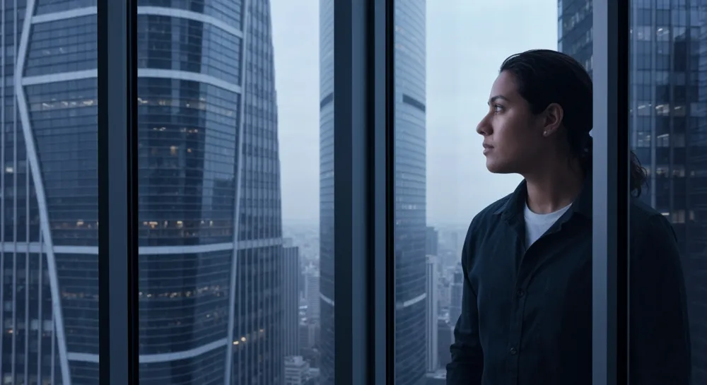 Eine grüne Landschaft mit einer aufgehenden Sonne, die Hoffnung und Fortschritt symbolisiert.