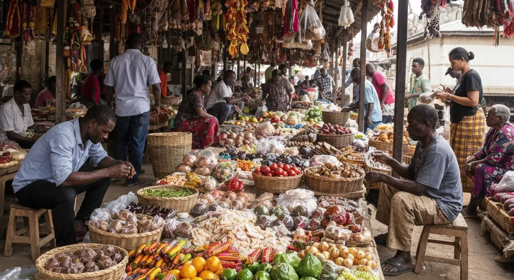 Ein Fernglas mit Blick auf die Skyline der Stadt.