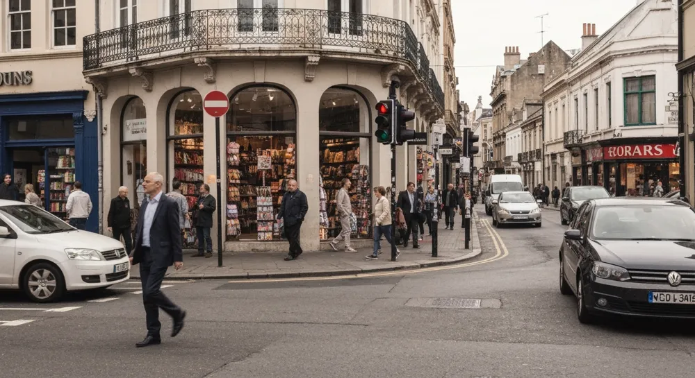 Ein Podium mit digitalem Hintergrund mit abstrakten Technologiemotiven, die Innovation und Bildung symbolisieren.