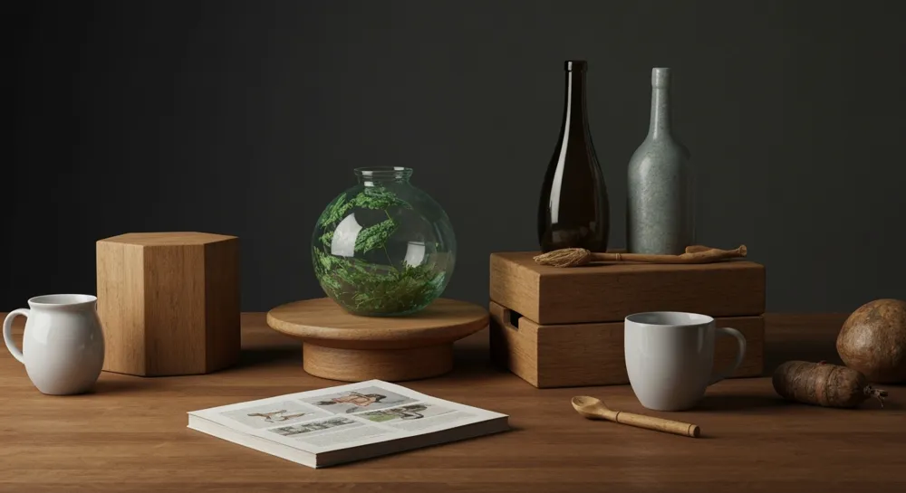 Ein Podium mit digitalen Bildschirmen und Bildungssymbolen.