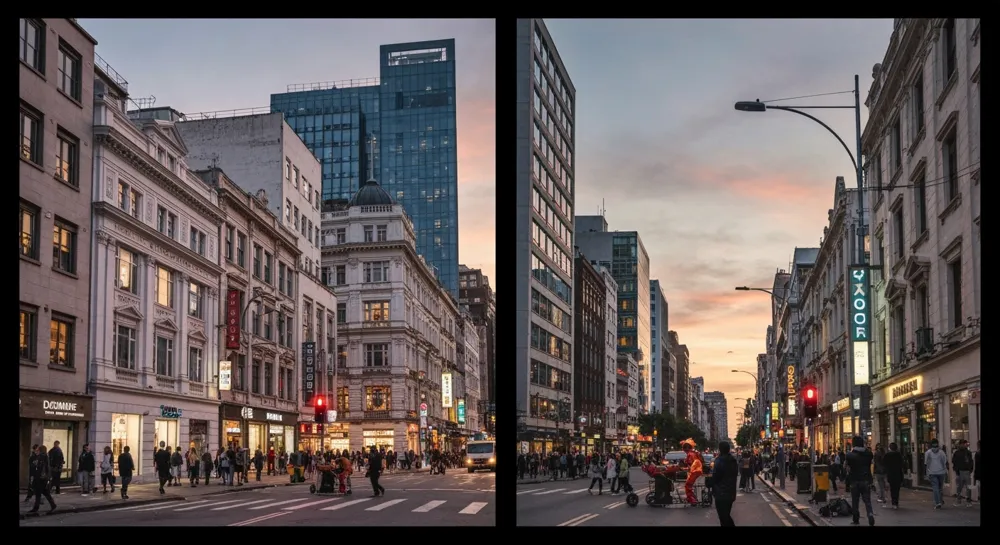 Шкала, балансирующая природу и отраслевые элементы.