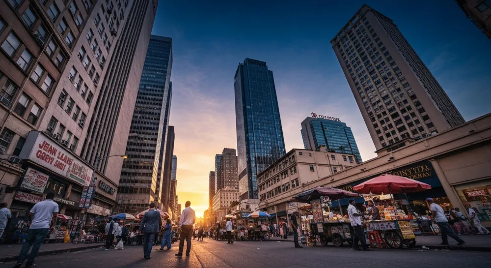 Стилизованная карта Китая с символами, связанными с искусственным интеллектом.