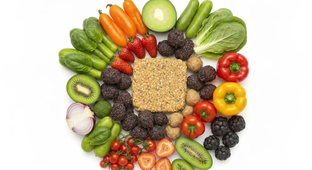 Яркий пейзаж с теплыми цветами, облаками и каплями дождя.