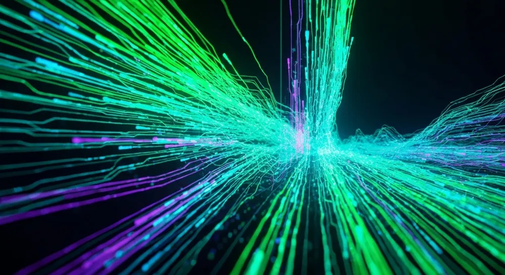 Абстрактный дизайн печатной платы с несколькими цветами и слоями.