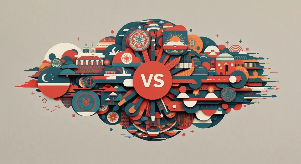 Абстрактные геометрические фигуры, представляющие банковскую трансформацию.