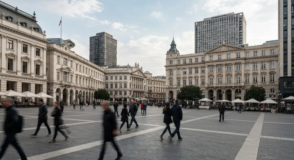 Abstrakte geometrische Formen, die Struktur und Strategie darstellen.