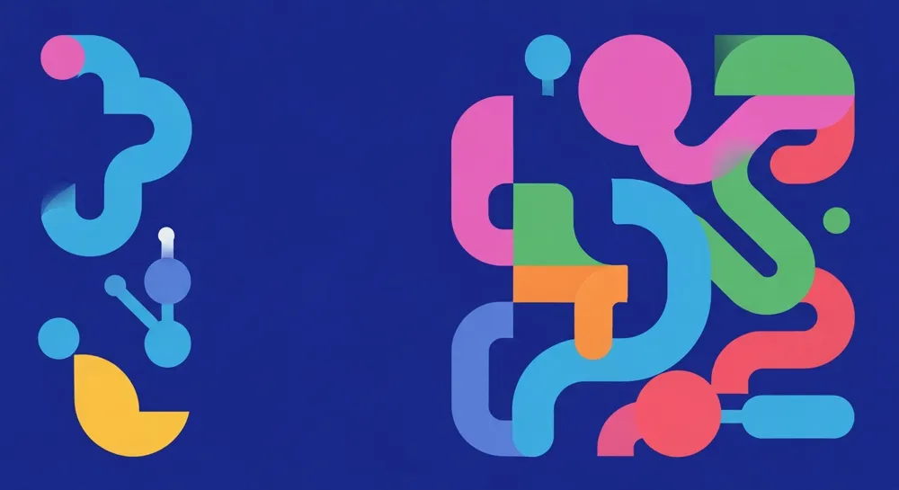 Abstract geometric shapes symbolizing strategic growth.