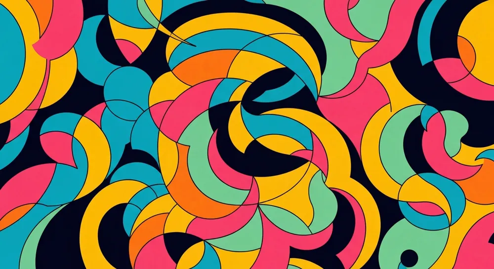 Abstrakte Darstellung von miteinander verflochtenen KI- und Militärsymbolen.