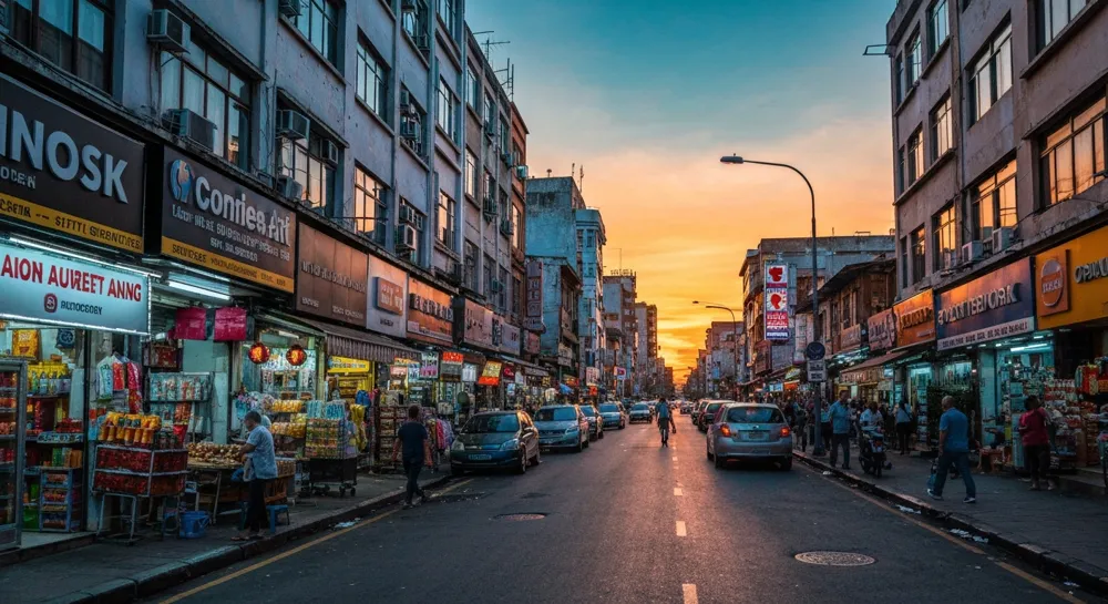 Representación abstracta de chips de IA conectados por circuitos dinámicos.