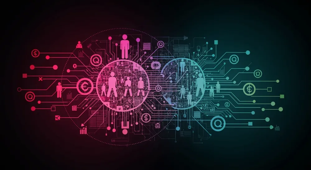 Абстрактное представление синергии облака и графического процессора.