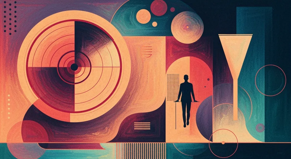 Абстрактное изображение паводковых волн и разрушенных линий электропередач.