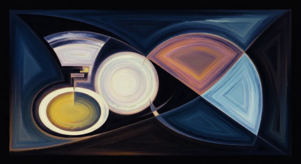 Abstrakte Darstellung von miteinander verbundenen Schaltkreisen und Glas.