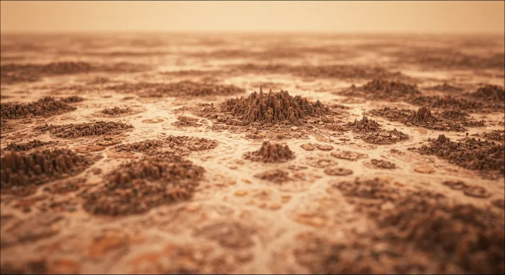 Una representación abstracta de los elementos interconectados de la ciudad.