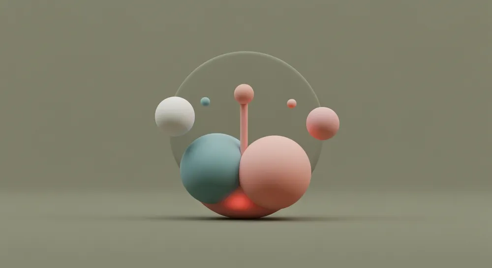 Абстрактное изображение литиевых элементов и стандартных символов.