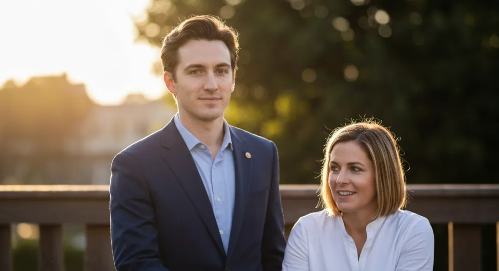 Абстрактные фигуры, представляющие технологию искусственного интеллекта, переплетенные с телекоммуникационными элементами, отличаются яркими цветами и динамическими линиями.