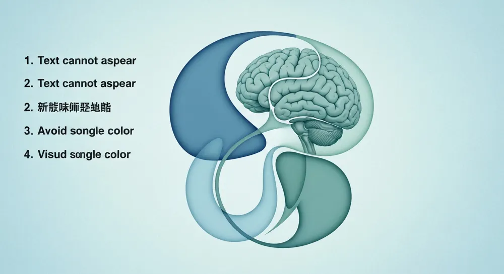 Abstract shapes representing body composition and brain structures intertwined, with soft hues of blue and green to convey health and aging.
