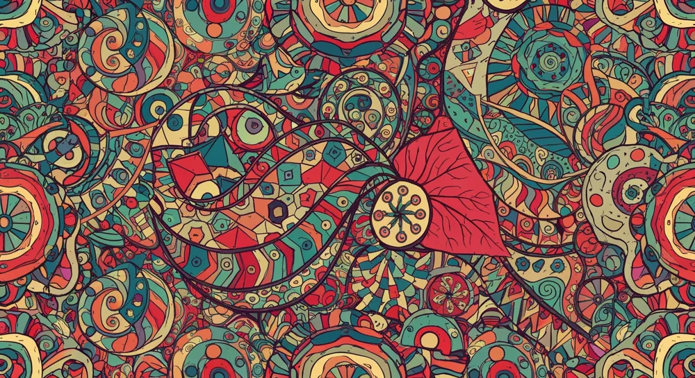 Abstrakte Formen stehen für Wachstum und Vorsicht.