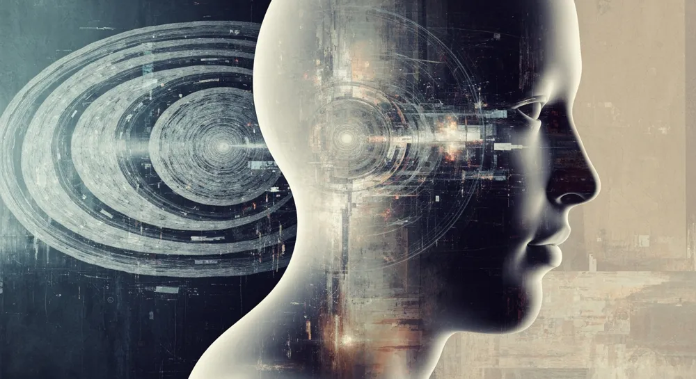 Des formes abstraites représentant la croissance et la technologie de l'IA.