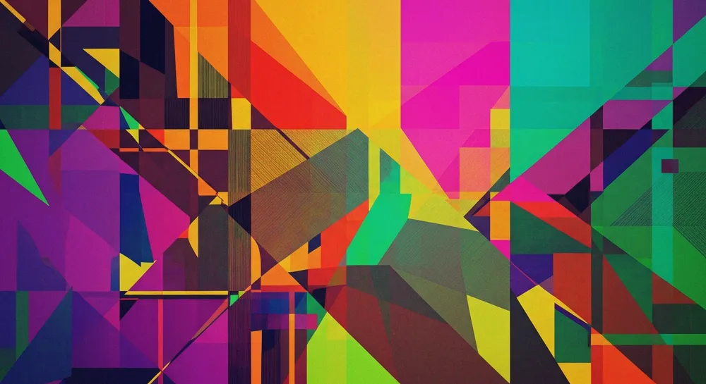 Абстрактные формы, представляющие метаматериалы в ярком спектре.