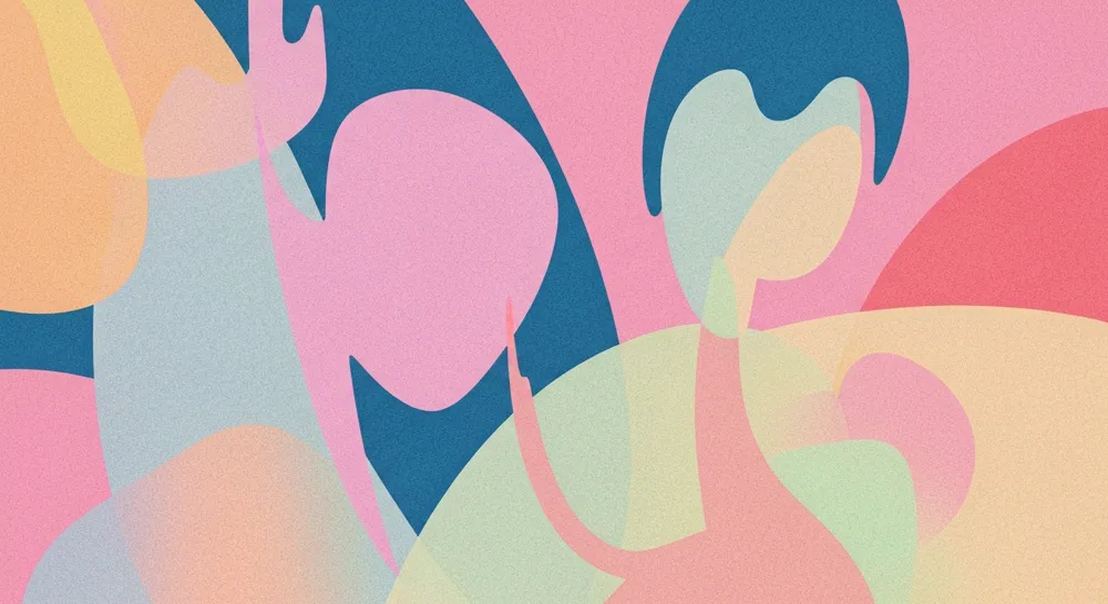 Абстрактные формы, представляющие структурные изменения и стабильность.