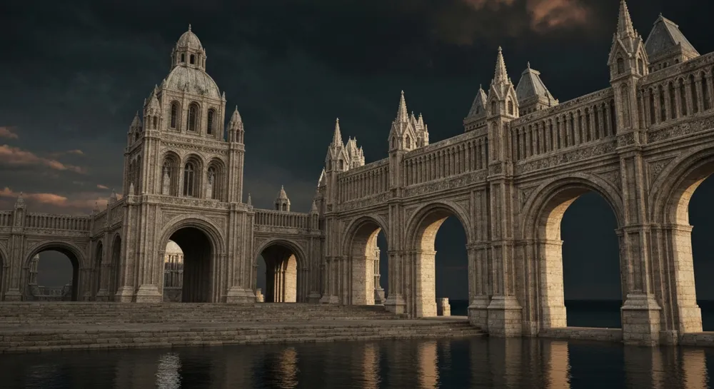 Formas abstractas que representan tecnología y precaución.