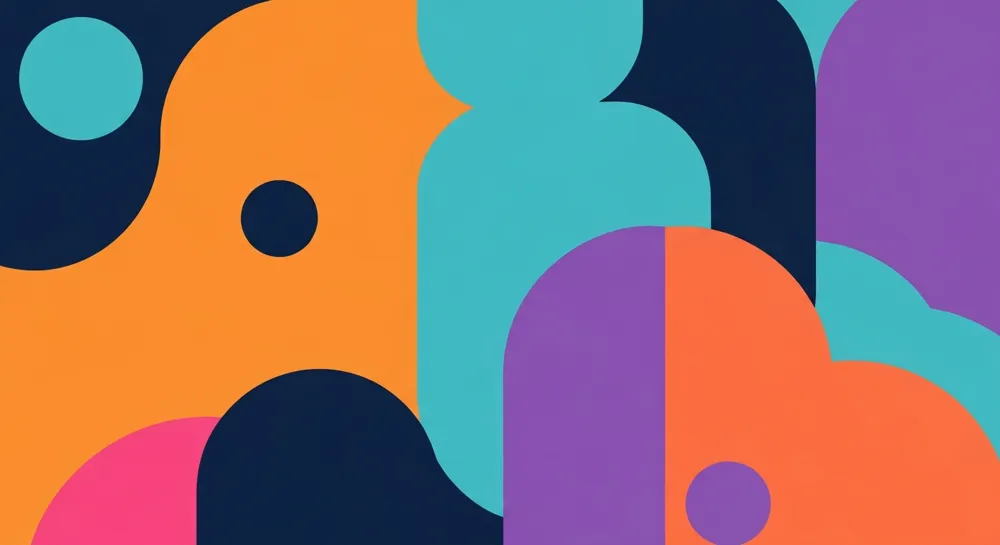 Formes abstraites symbolisant l'évaluation de la gouvernance.