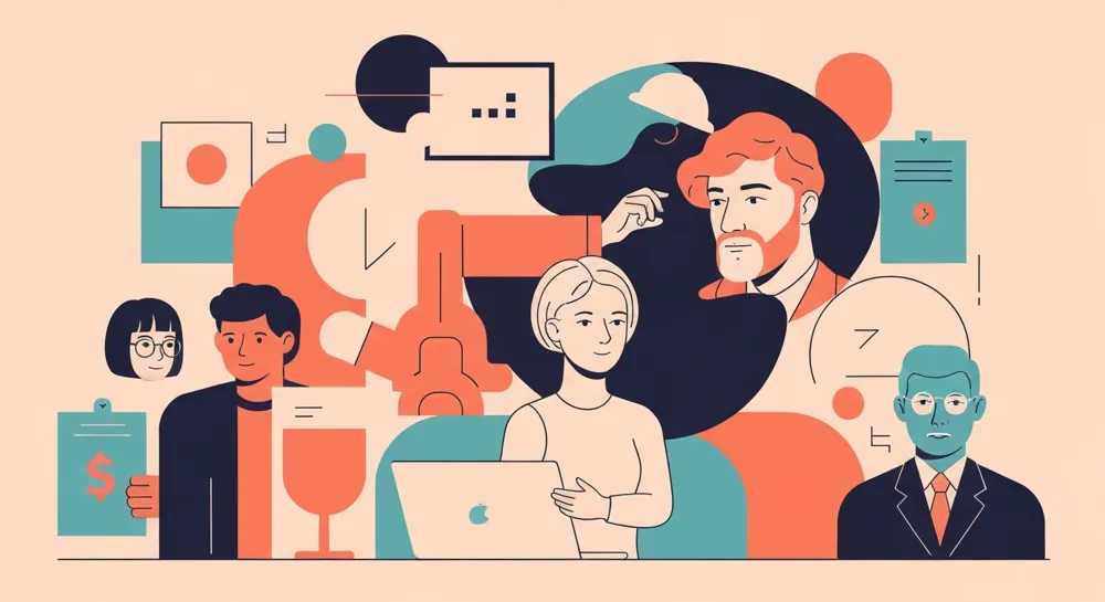 Абстрактные волны и круги, представляющие взаимодействие с клиентом.