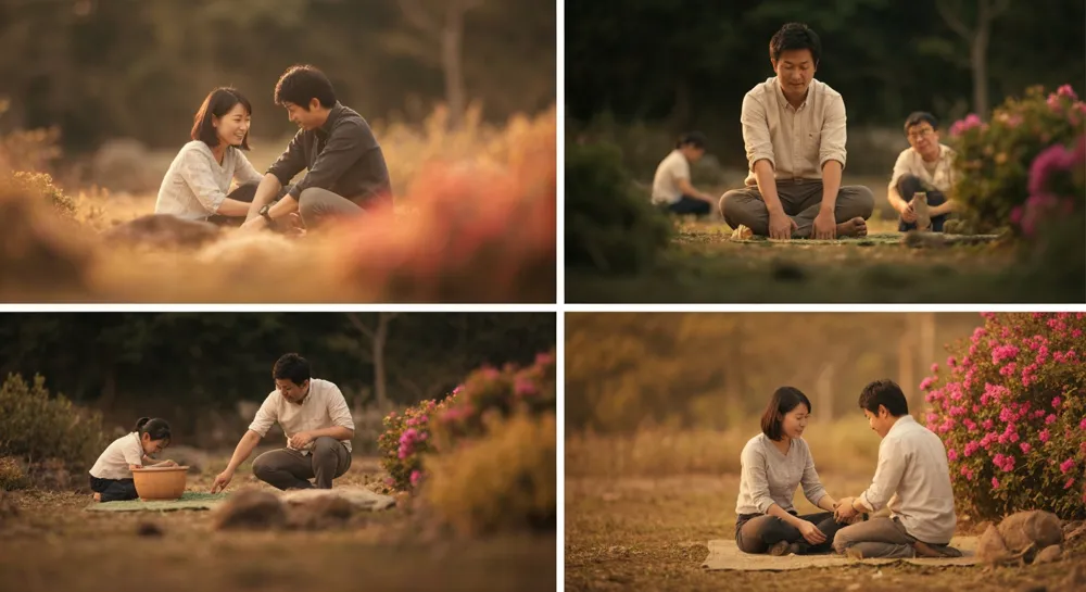 Вид с воздуха на панораму Малайзии с дискуссиями за столом.