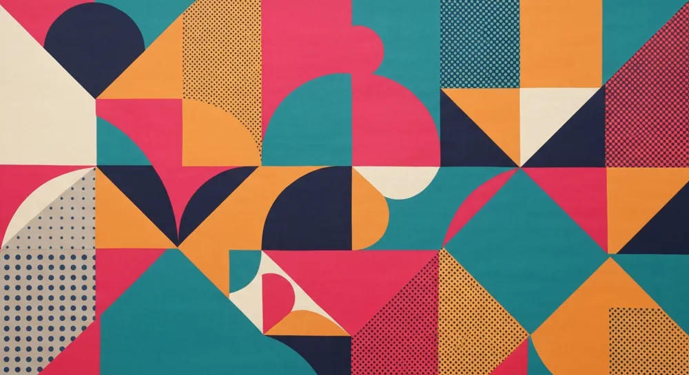 Una ilustración abstracta de plataformas petrolíferas con flechas en declive.