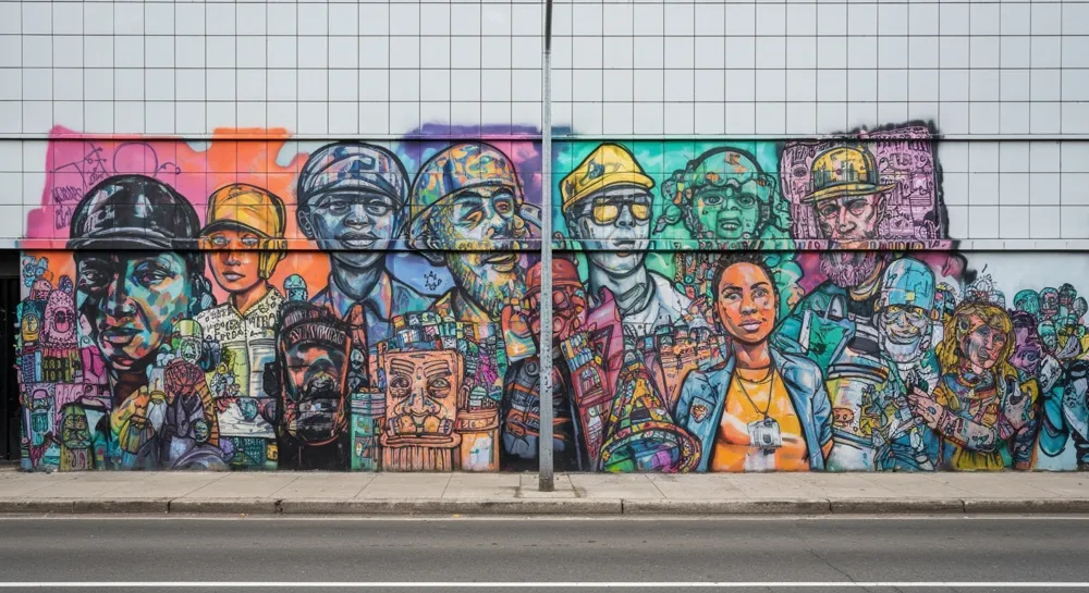 Des formes en forme de bactéries avec des couleurs et des textures éclatantes.