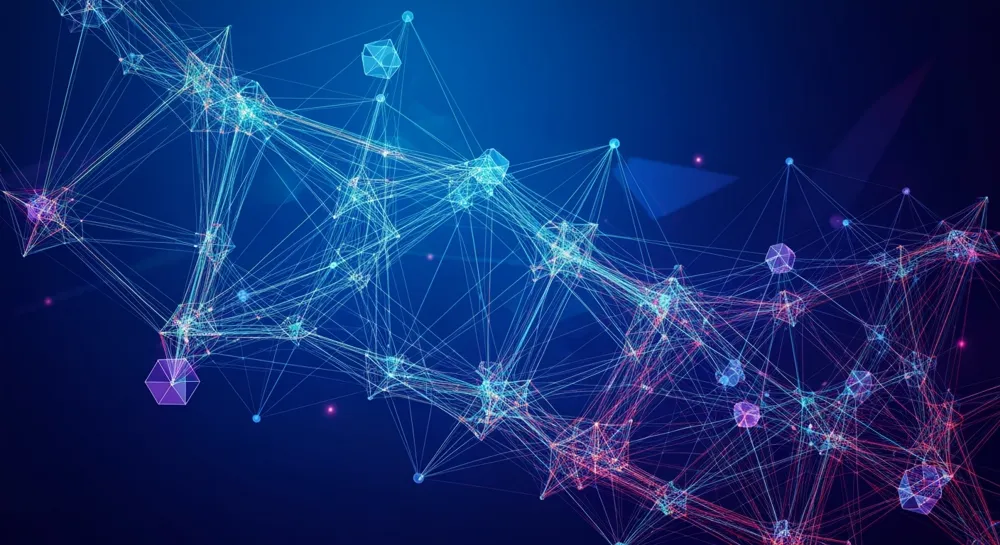 Équilibre des engrenages contrastant avec les formes des barrières.