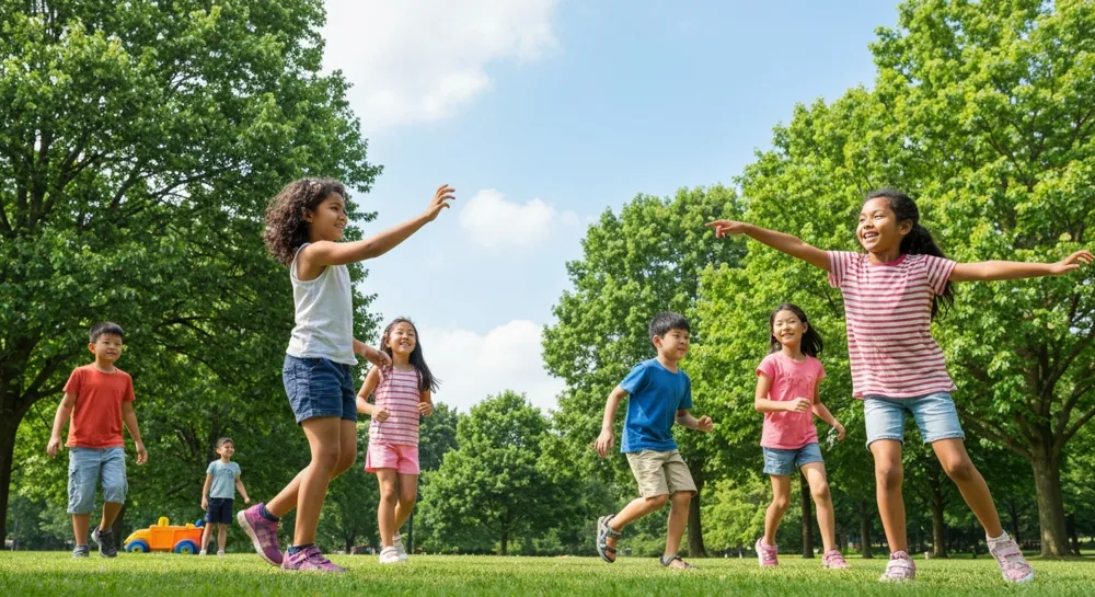 A balanced scales graphic with military and tech symbols.