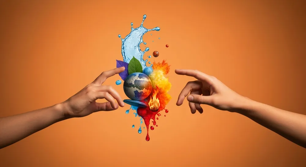 Balancierwaage mit Münzen und Aufwärtspfeilen.