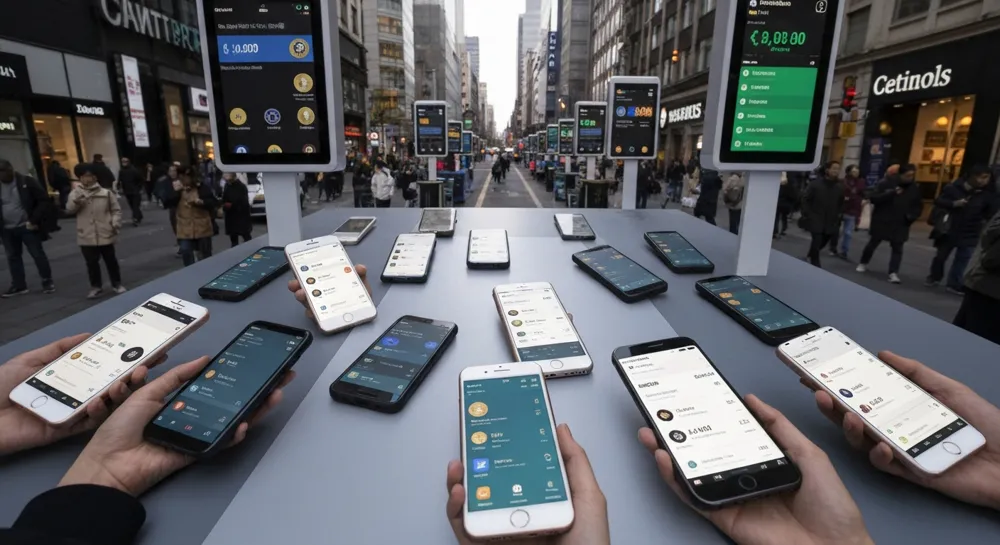 Биткойн представлен стрелками вниз и тающими монетами.