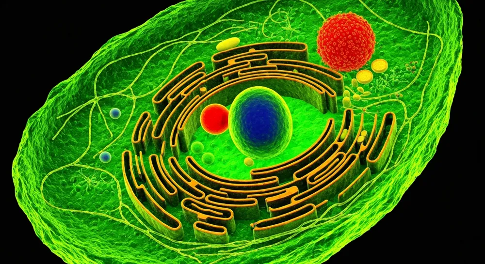 Hélice d'ADN cassée au milieu d'un équipement de laboratoire.