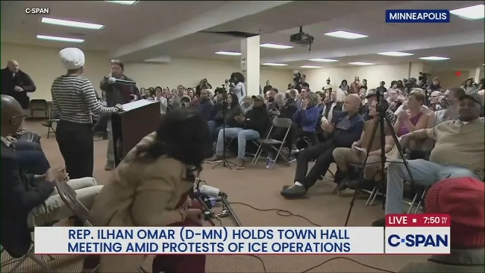 Ilhan Omar attacked as man sprays unknown substance during Minneapolis town hall