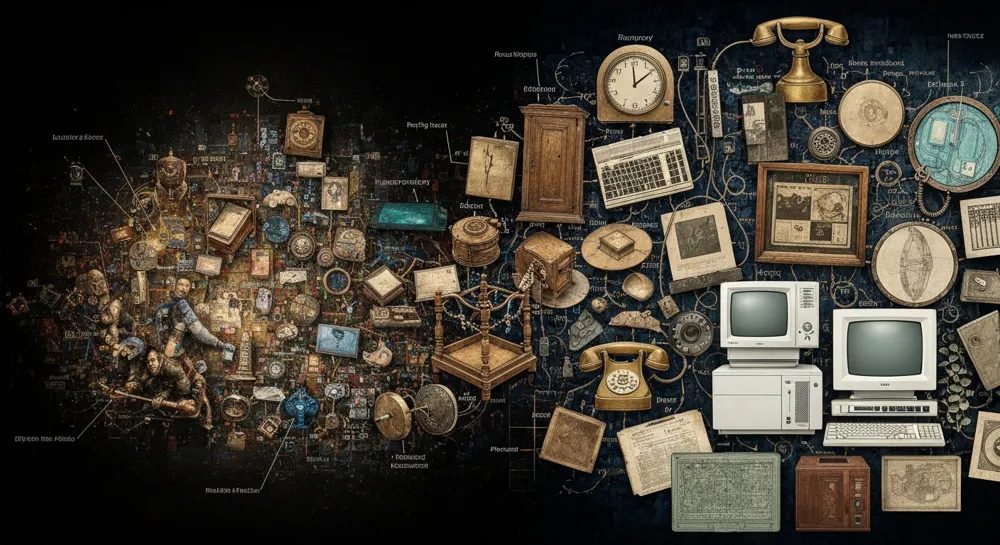 Circuit imprimé avec composants contrastés et ombres.