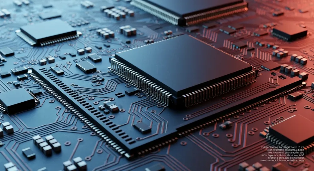 Печатная плата с креативным дизайном и символами риска.