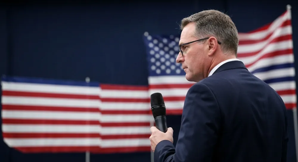 Una escena de aula con escritorios, libros y linternas de papel.