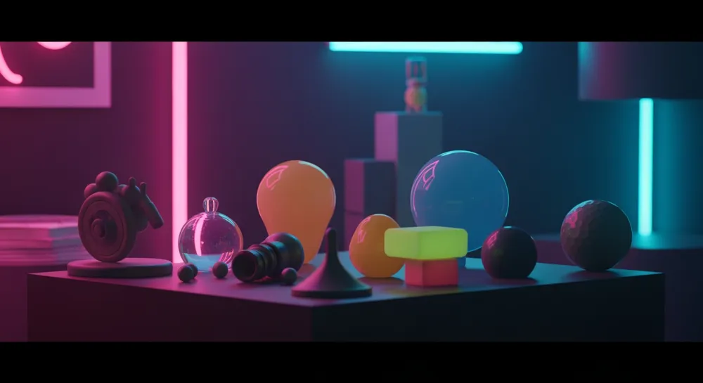 Representación abstracta colorida de cadenas de ADN y equipos de laboratorio.